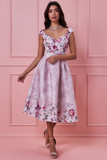 Sweetheart Floral Midi Dress Goddiva
